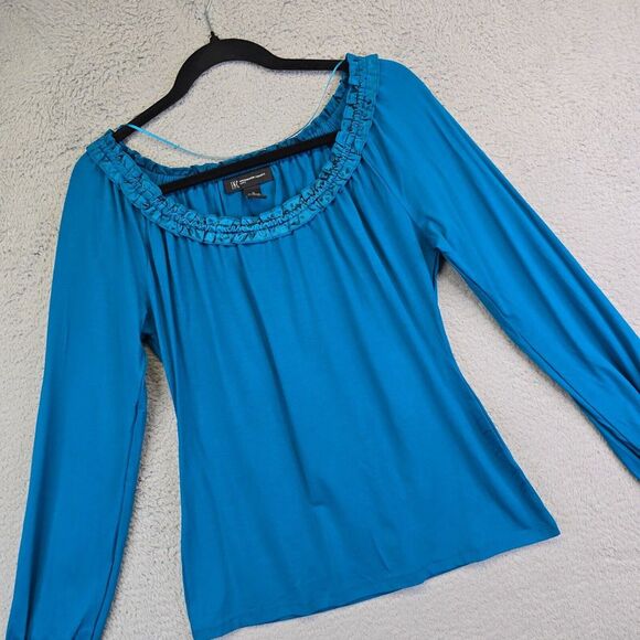 INC International Concepts | Tops | Inc Top Womens M Turquoise Ruffle ...